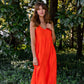 Faro Dress in Recycled Blood Orange Linen
