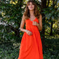 Faro Dress in Recycled Blood Orange Linen