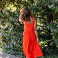 Faro Dress in Recycled Blood Orange Linen