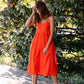 Faro Dress in Recycled Blood Orange Linen