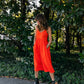 Faro Dress in Recycled Blood Orange Linen