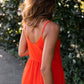 Faro Dress in Recycled Blood Orange Linen