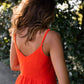 Faro Dress in Recycled Blood Orange Linen