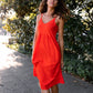Faro Dress in Recycled Blood Orange Linen