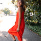 Faro Dress in Recycled Blood Orange Linen