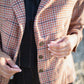 Julie Wool Blazer in Red and Brown Plaid Made to Order