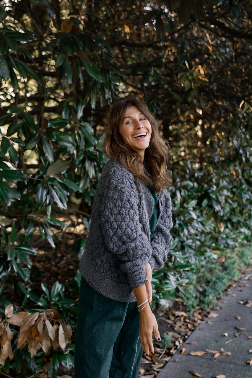 Quinn Wool Cardigan in Slate