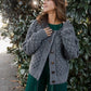 Quinn Wool Cardigan in Slate Made to Order