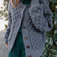 Quinn Wool Cardigan in Slate Made to Order