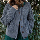 Quinn Wool Cardigan in Slate Made to Order