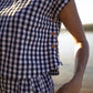 Katie Handwoven Cotton Set in Black and White Gingham