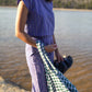 Katie Handwoven Cotton Set in Periwinkle and Kelly Green - XS Pants Left