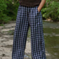 Katie Handwoven Cotton Pants in Navy Gingham Made to Order