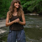 Katie Handwoven Cotton Pants in Navy Gingham Made to Order