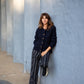 Quinn Wool Cardigan in Navy Made to Order