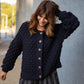 Quinn Wool Cardigan in Navy Made to Order