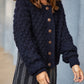 Quinn Wool Cardigan in Navy Made to Order