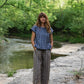 Katie Handwoven Cotton Pants in Mauve Gingham Made to Order