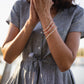June Dress in Tiny Black and White Chambray Check