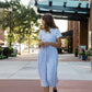 Faro Dress in Recycled Beige and White Linen Made to Order