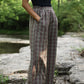 Katie Handwoven Cotton Pants in Mauve Gingham Made to Order