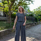Handwoven Cotton Crop Pants in Midnight Chambray