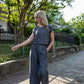 Handwoven Cotton Crop Pants in Midnight Chambray