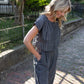 Handwoven Cotton Crop Pants in Midnight Chambray