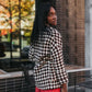 Portuguese Wool Pieper Coat in Grey Houndstooth Made to Order