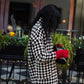 Portuguese Wool Pieper Coat in Grey Houndstooth Made to Order