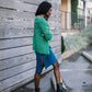 Hand Knit Nepali Wool Jill Sweater in Emerald Green Made to Order