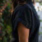 Paula Handwoven Cotton Tunic Dress in Black Made to Order