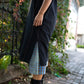 Paula Handwoven Cotton Tunic Dress in Black Made to Order
