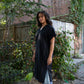 Paula Handwoven Cotton Tunic Dress in Black Made to Order