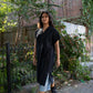 Paula Handwoven Cotton Tunic Dress in Black Made to Order