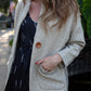 Portuguese Wool Pieper Coat in Neutral Mix-Match Herringbone Made to Order