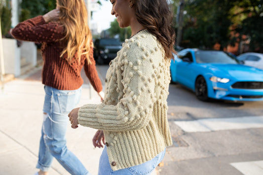 Hand Knit Nepali Wool Jill Sweater in Eggshell - Pre-Order 2/30