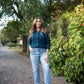 Hand Knit Nepali Wool Jill Sweater in Midnight Blue Made to Order
