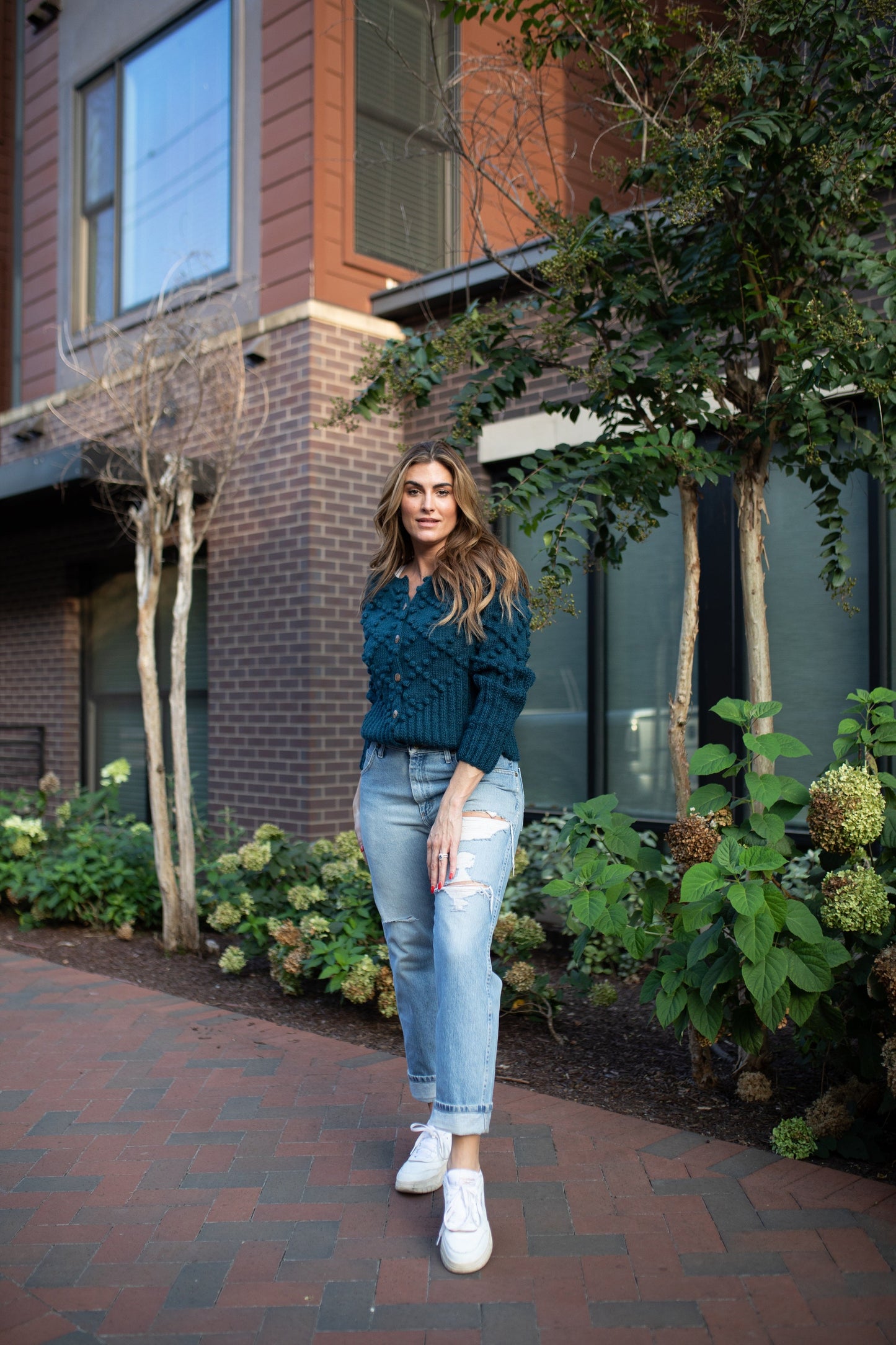 Hand Knit Nepali Wool Jill Sweater in Midnight Blue