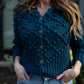 Hand Knit Nepali Wool Jill Sweater in Midnight Blue - S Left