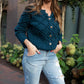 Hand Knit Nepali Wool Jill Sweater in Midnight Blue - S Left
