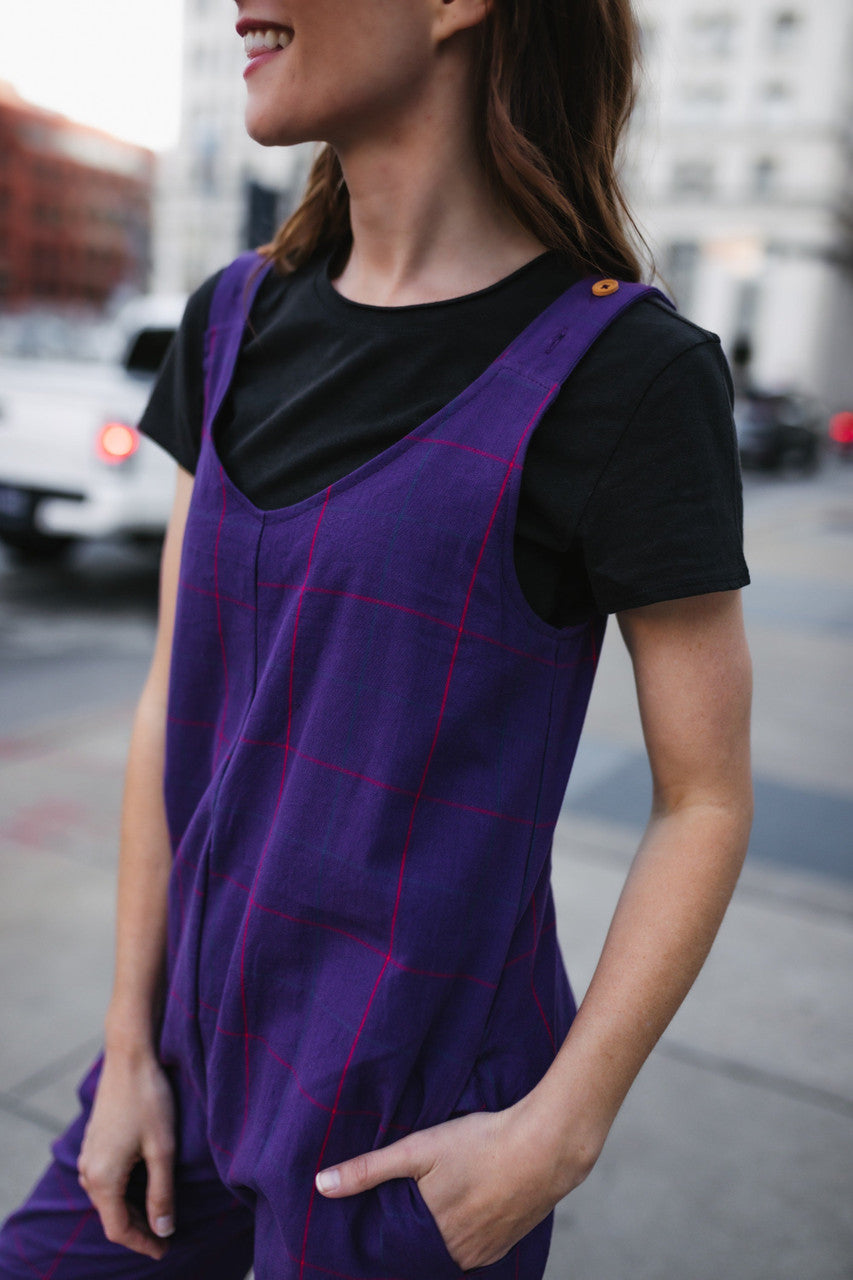 Charli Handwoven Cotton Jumper in Plum - Pre-Order 2/30