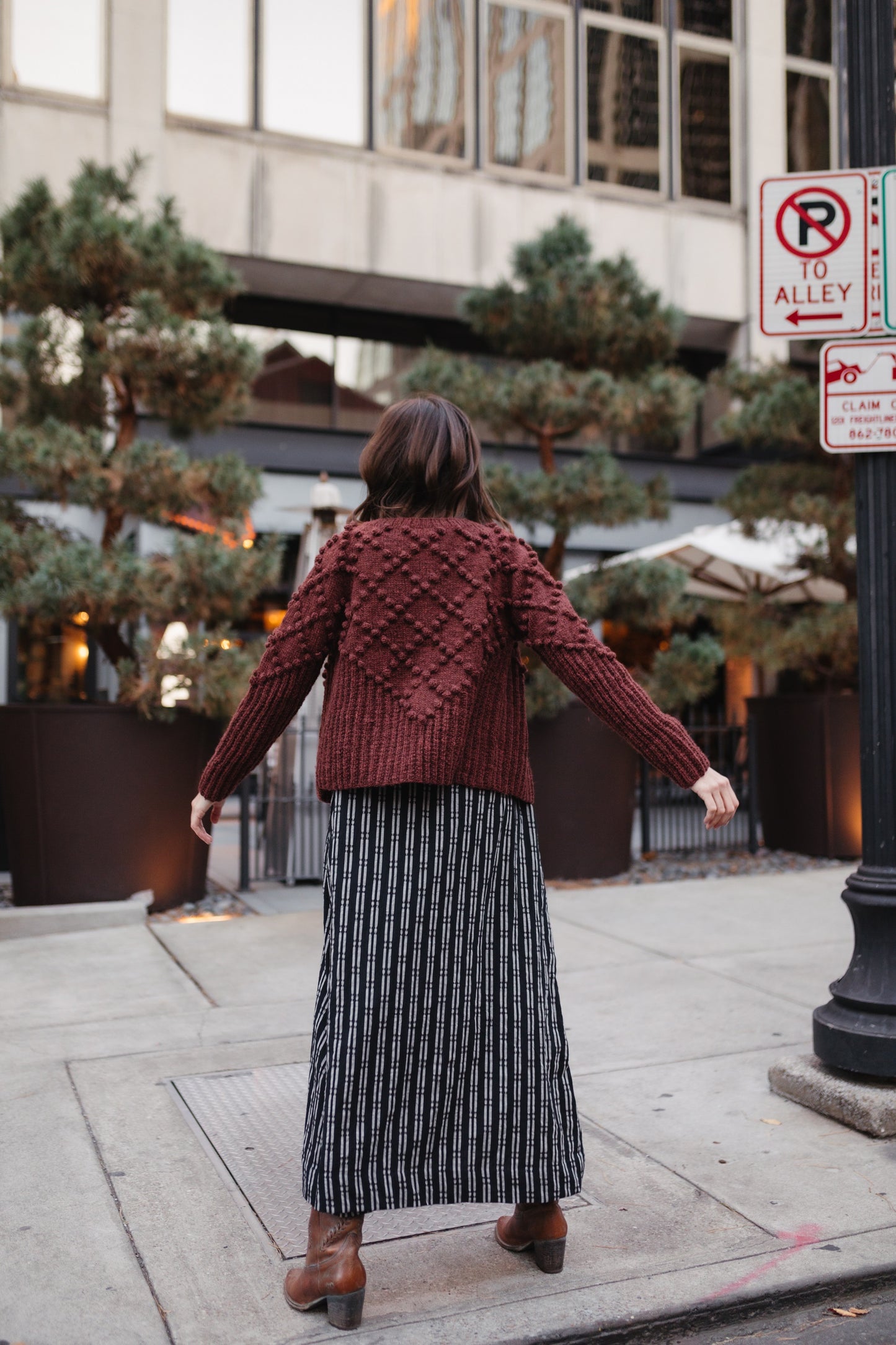 Hand Knit Nepali Wool Jill Sweater in Rust - Pre-Order 2/30