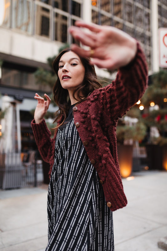 Hand Knit Nepali Wool Jill Sweater in Rust - Pre-Order 2/30