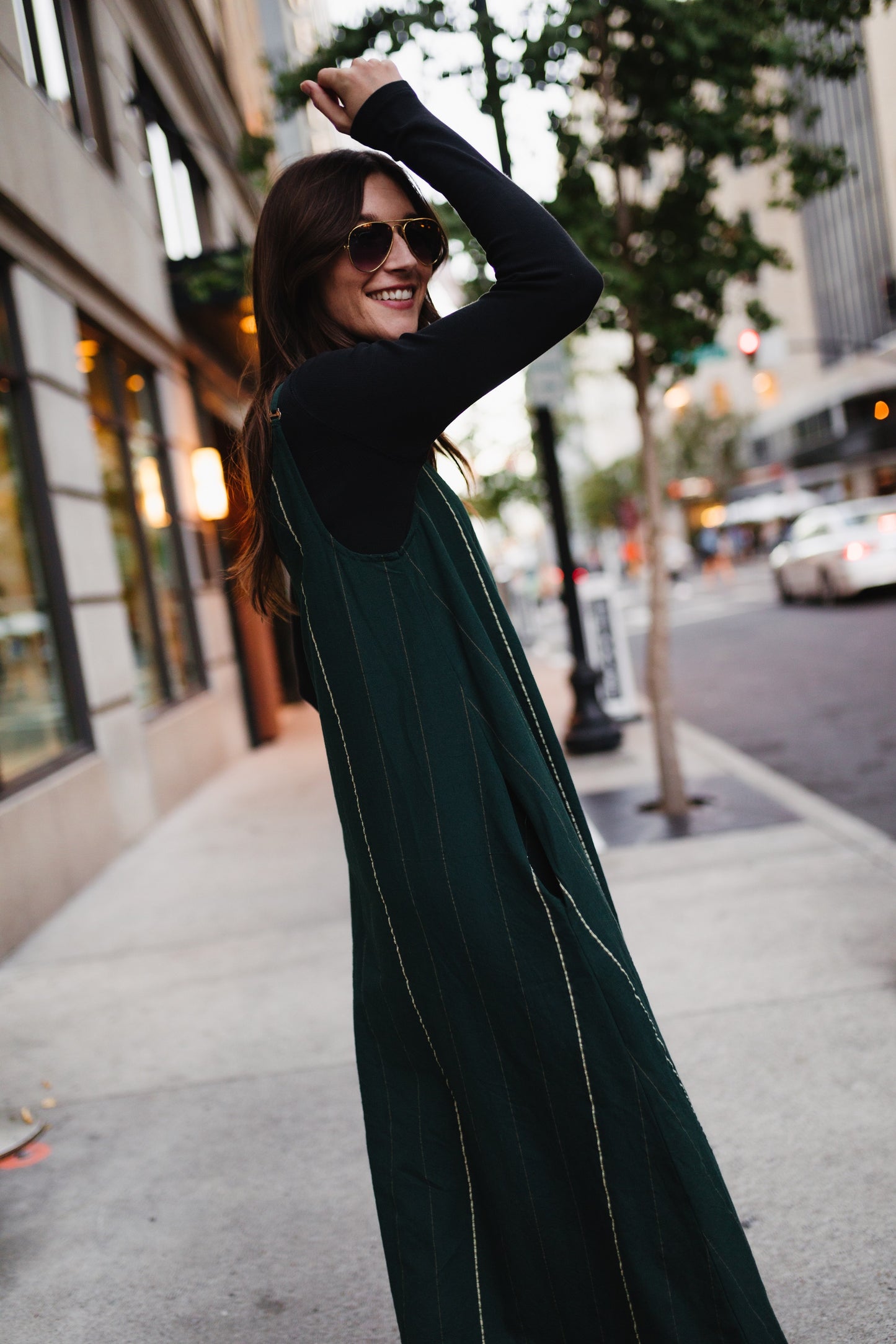 Robbi Handwoven Cotton Dress in Dark Green  - Pre-Order 2/30