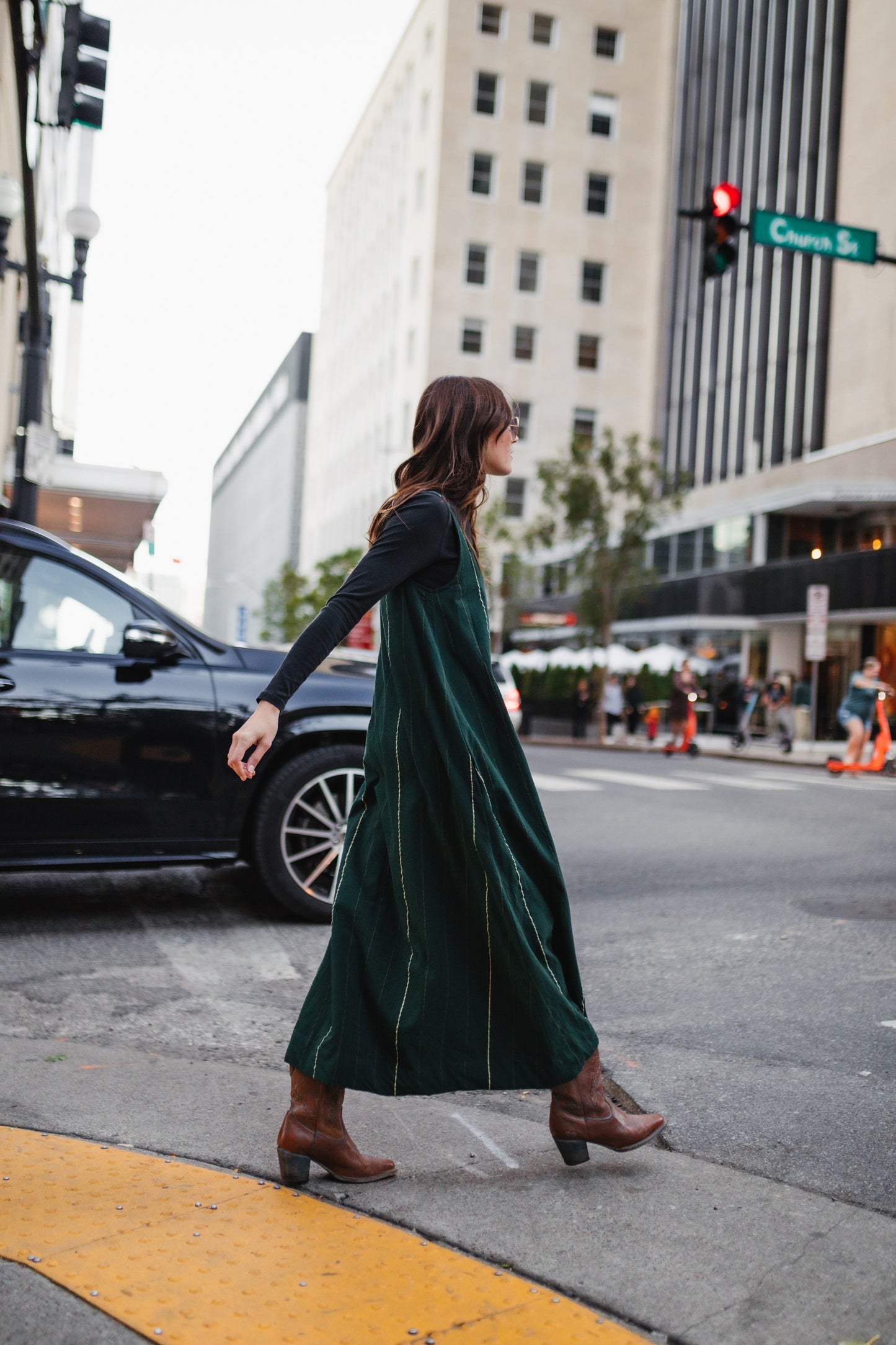 Robbi Handwoven Cotton Dress in Dark Green  - Pre-Order 2/30