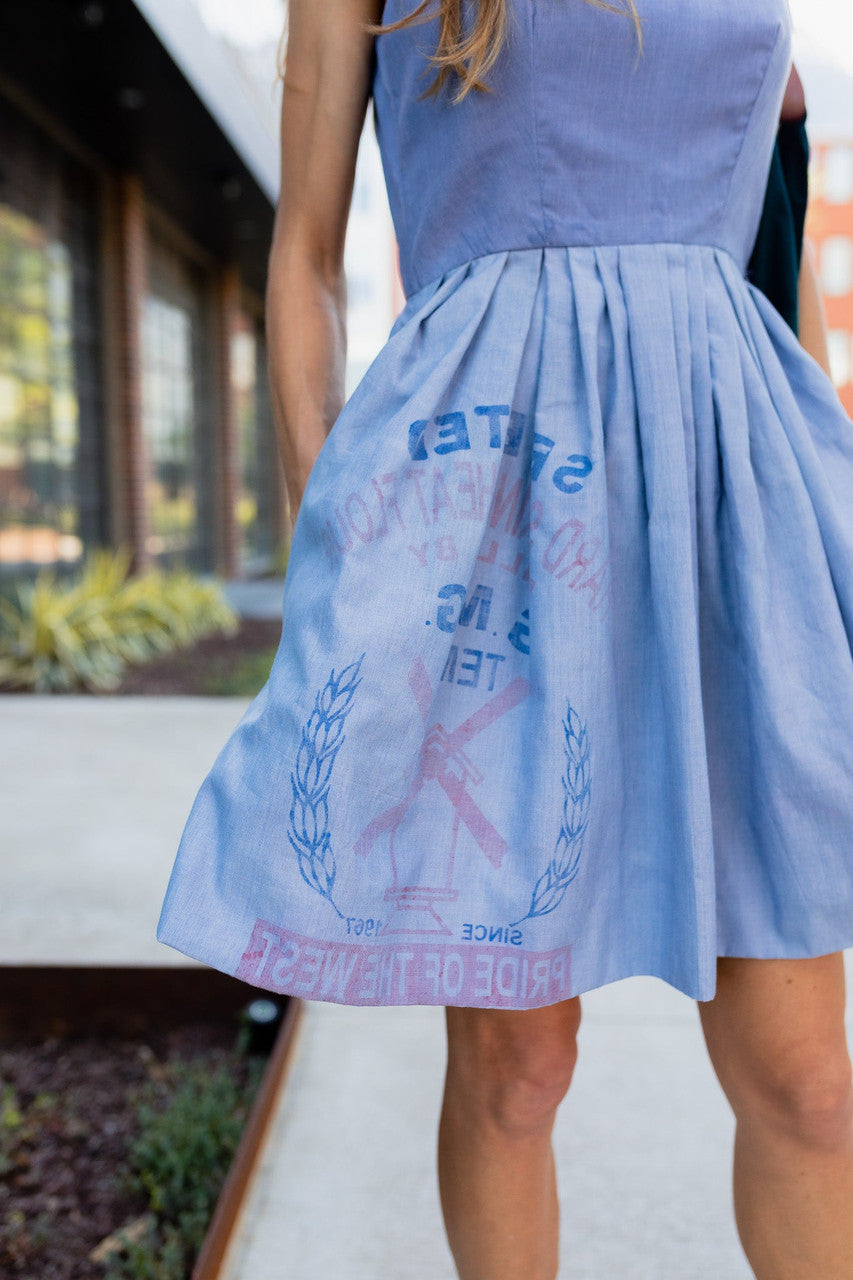 Lucy Recycled Flour Sack Dress