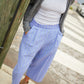 Katie Handwoven Cotton Separates - M Silver Cropped Pants