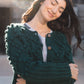 Hand Knit Nepali Wool Jill Sweater in Mint Green Made to Order