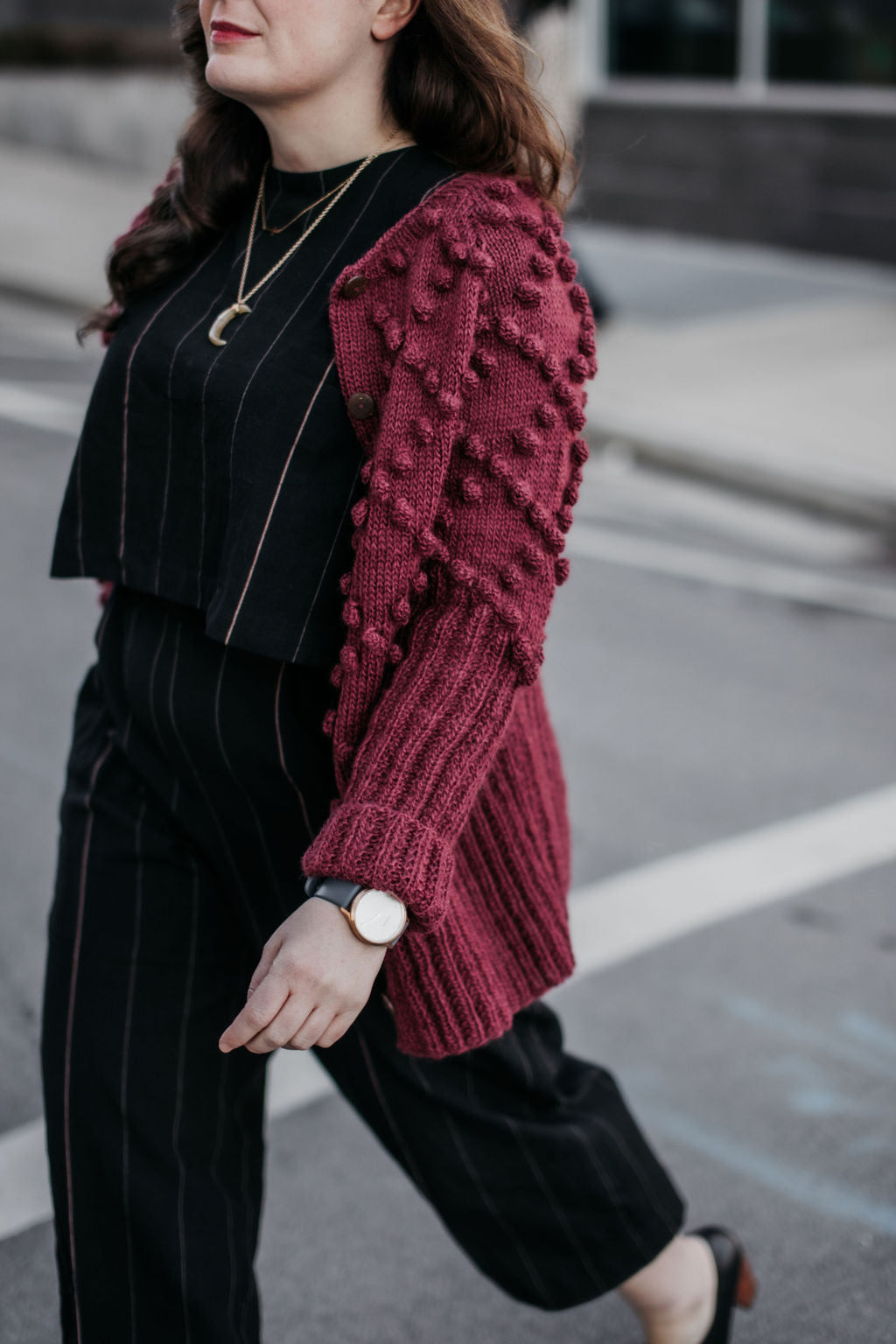 Hand Knit Nepali Wool Jill Sweater in Cobalt